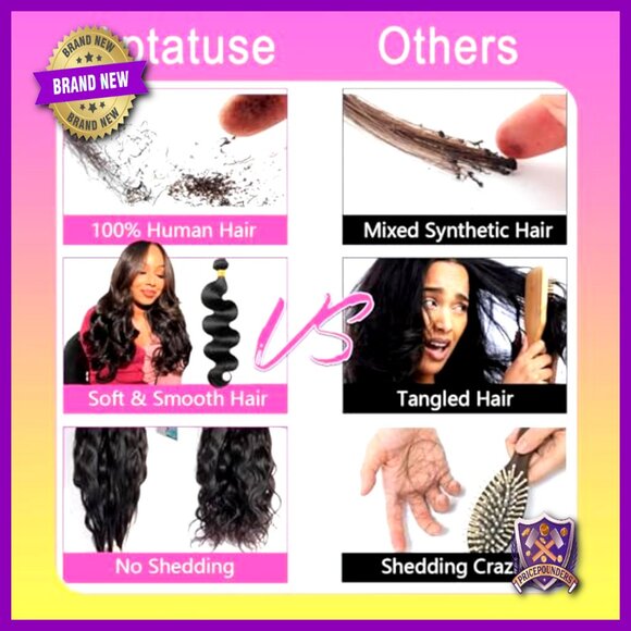 Brazilian Virgin Hair Extensions Body Wave Bundles 18-22 Inch Unprocessed main image 4